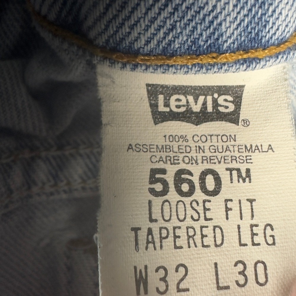 Levi's 560 Orange Tab Vintage 1997 Light Wash Jeans Loose Tapered Mens 29x28 - Picture 2 of 11